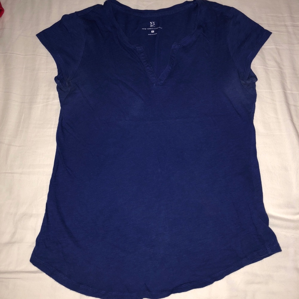 Dark blue V Top